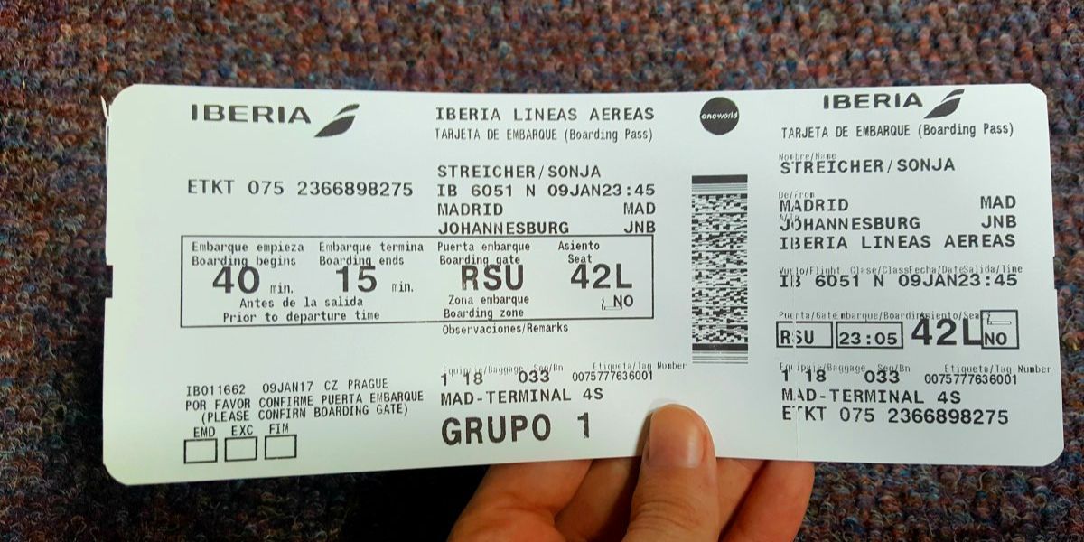 iberia airlines ticket image